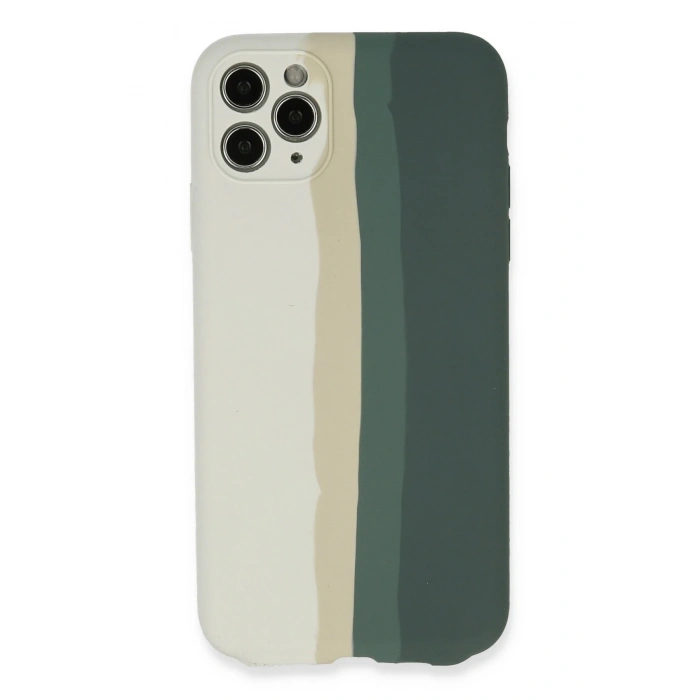 Mey İthalat®   iPhone 11 Pro Kılıf Ebruli Lansman Silikon - Beyaz-Gri