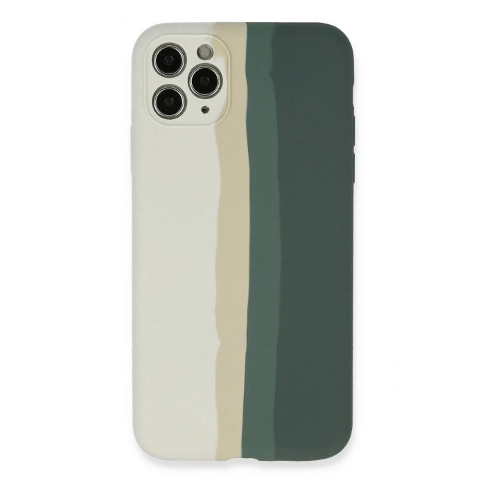 Mey İthalat®   iPhone 11 Pro Kılıf Ebruli Lansman Silikon - Beyaz-Gri
