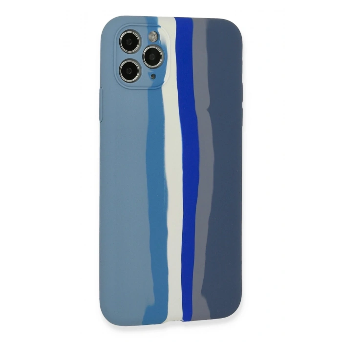 Mey İthalat®   iPhone 11 Pro Kılıf Ebruli Lansman Silikon - Mavi-Gri
