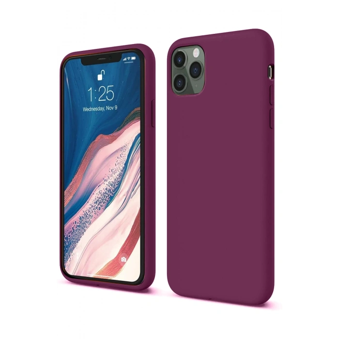 Mey İthalat®   iPhone 11 Pro Kılıf First Silikon - Mürdüm