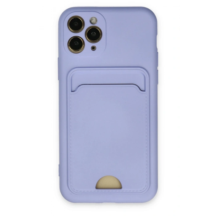 Mey İthalat®   iPhone 11 Pro Kılıf Kelvin Kartvizitli Silikon - Lila