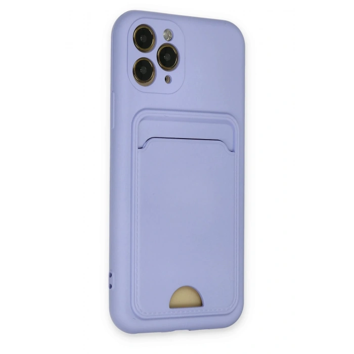 Mey İthalat®   iPhone 11 Pro Kılıf Kelvin Kartvizitli Silikon - Lila