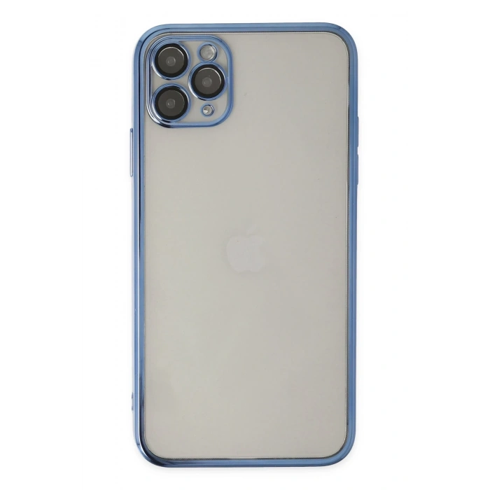 Mey İthalat®   iPhone 11 Pro Kılıf  Lensli Silikon - Açık Mavi