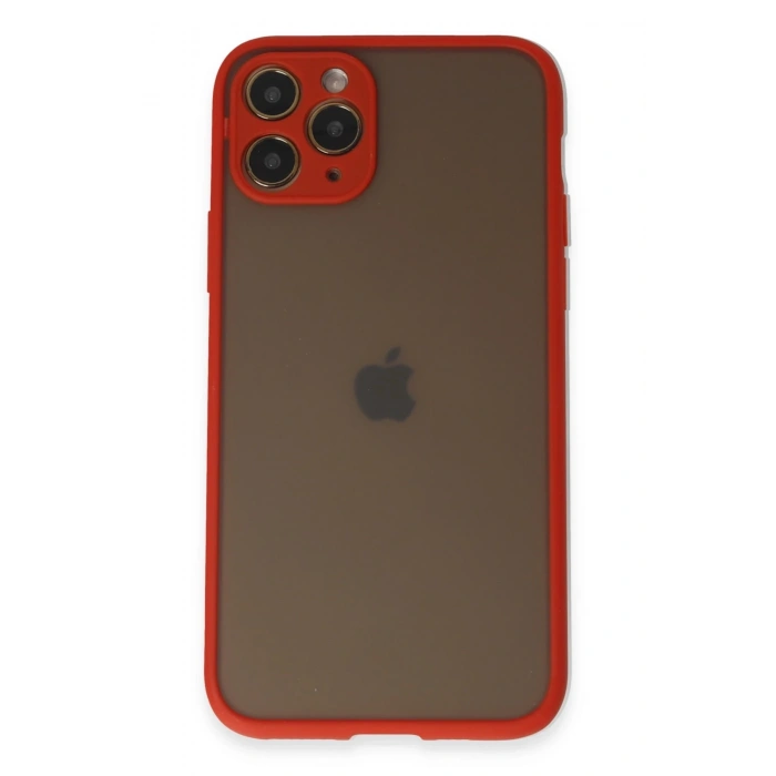 Mey İthalat®   iPhone 11 Pro Kılıf Montreal Silikon Kapak - Kırmızı