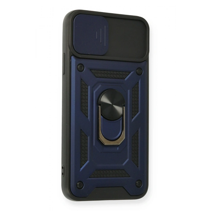 Mey İthalat®   iPhone 11 Pro Kılıf Pars Lens Yüzüklü Silikon - Lacivert
