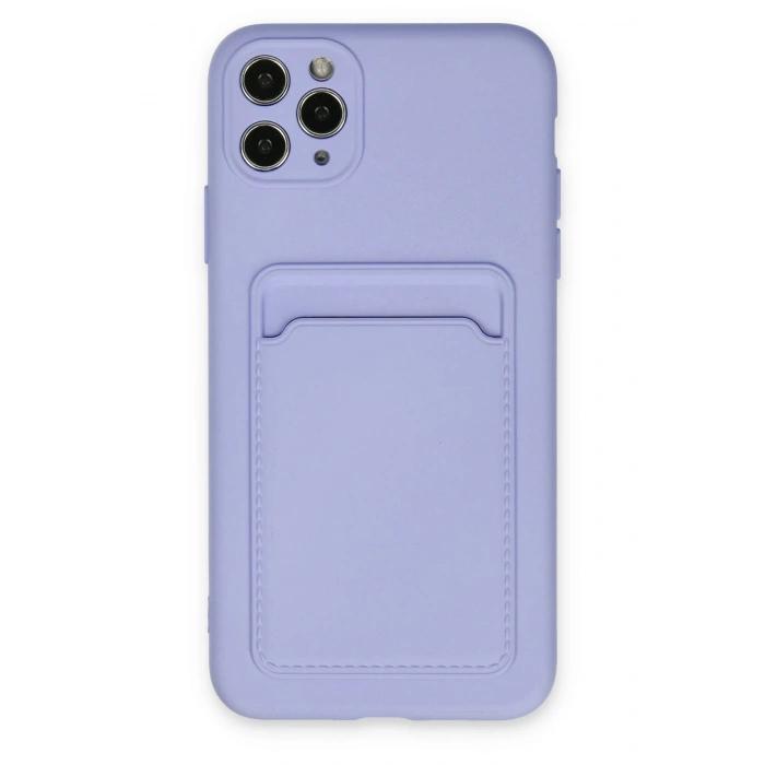 Mey İthalat®   iPhone 11 Pro Max Kılıf Kelvin Kartvizitli Silikon - Lila