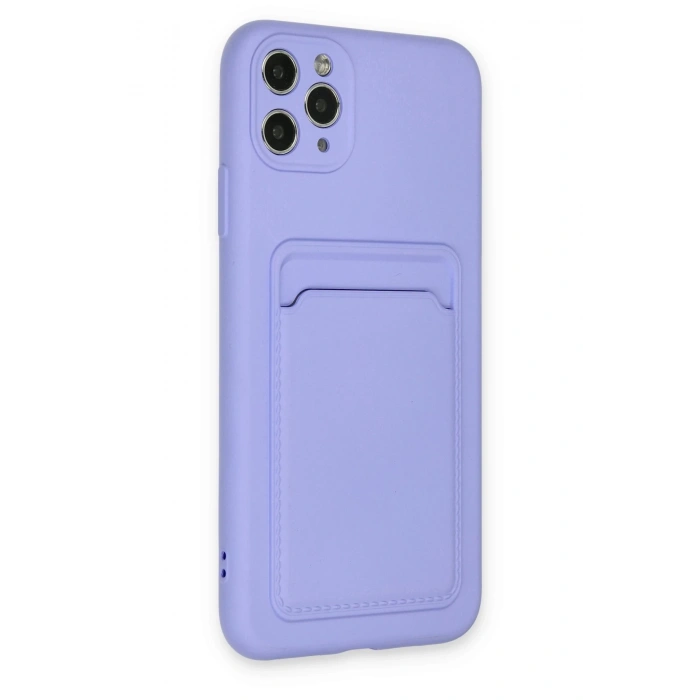 Mey İthalat®   iPhone 11 Pro Max Kılıf Kelvin Kartvizitli Silikon - Lila