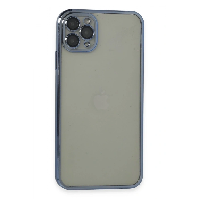 Mey İthalat®   iPhone 11 Pro Max Kılıf  Lensli Silikon - Açık Mavi