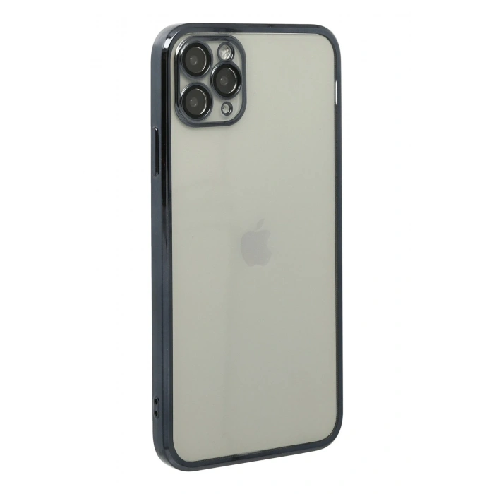 Mey İthalat®   iPhone 11 Pro Max Kılıf  Lensli Silikon - Siyah