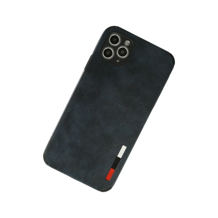 Mey İthalat®   iPhone 11 Pro Max Kılıf Loop Deri Silikon - Lacivert