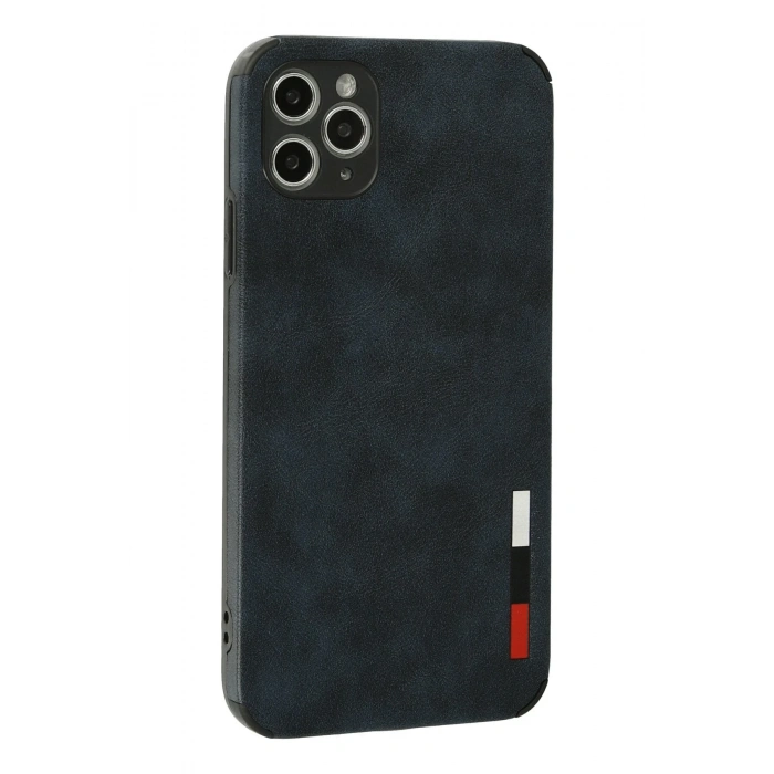 Mey İthalat®   iPhone 11 Pro Max Kılıf Loop Deri Silikon - Lacivert