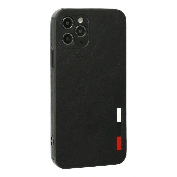 Mey İthalat®   iPhone 11 Pro Max Kılıf Loop Deri Silikon - Siyah