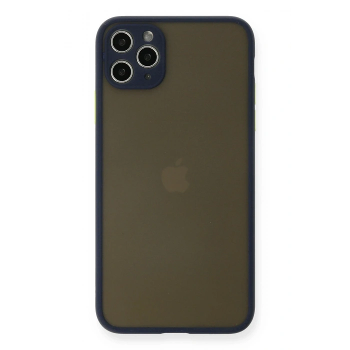 Mey İthalat®   iPhone 11 Pro Max Kılıf Montreal Silikon Kapak - Lacivert