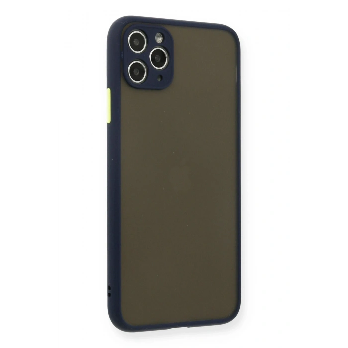 Mey İthalat®   iPhone 11 Pro Max Kılıf Montreal Silikon Kapak - Lacivert