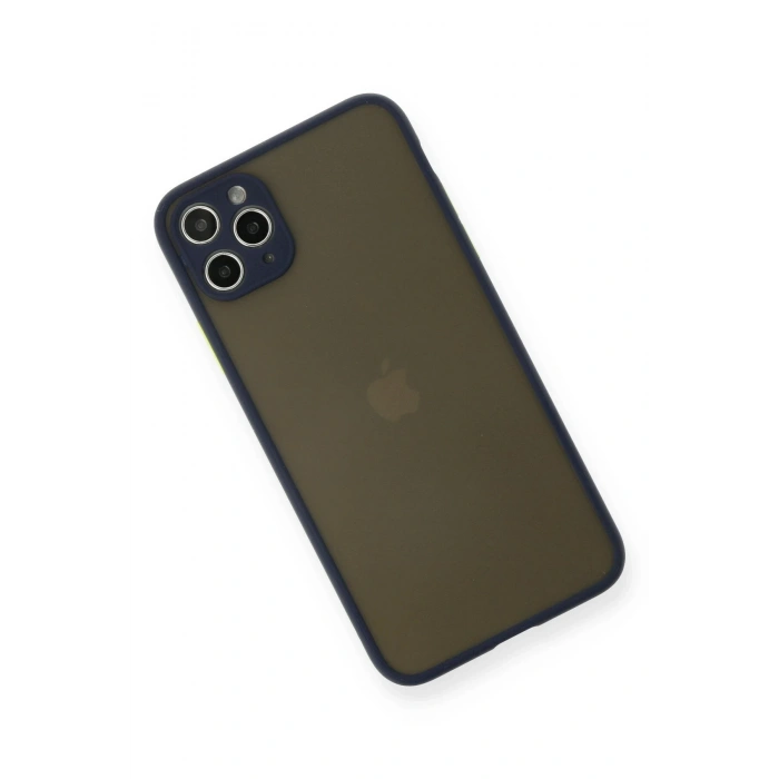 Mey İthalat®   iPhone 11 Pro Max Kılıf Montreal Silikon Kapak - Lacivert