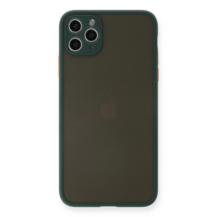 Mey İthalat®   iPhone 11 Pro Max Kılıf Montreal Silikon Kapak - Yeşil