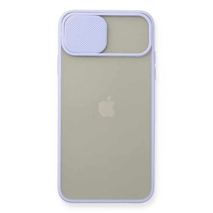 Mey İthalat®   iPhone 11 Pro Max Kılıf Palm Buzlu Kamera Sürgülü Silikon - Lila