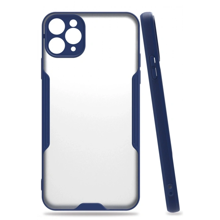 Mey İthalat®   iPhone 11 Pro Max Kılıf Platin Silikon - Lacivert