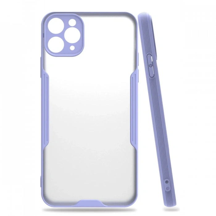 Mey İthalat®   iPhone 11 Pro Max Kılıf Platin Silikon - Lila
