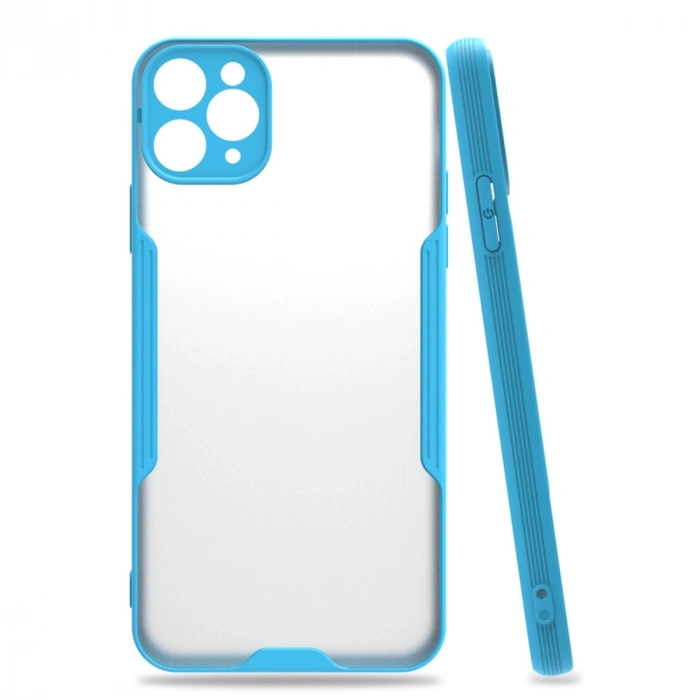 Mey İthalat®   iPhone 11 Pro Max Kılıf Platin Silikon - Mavi
