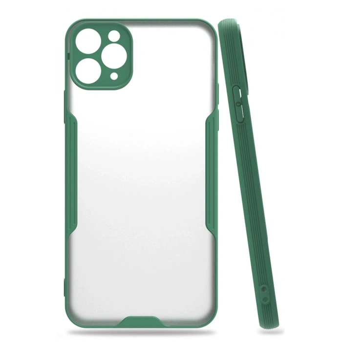 Mey İthalat®   iPhone 11 Pro Max Kılıf Platin Silikon - Yeşil