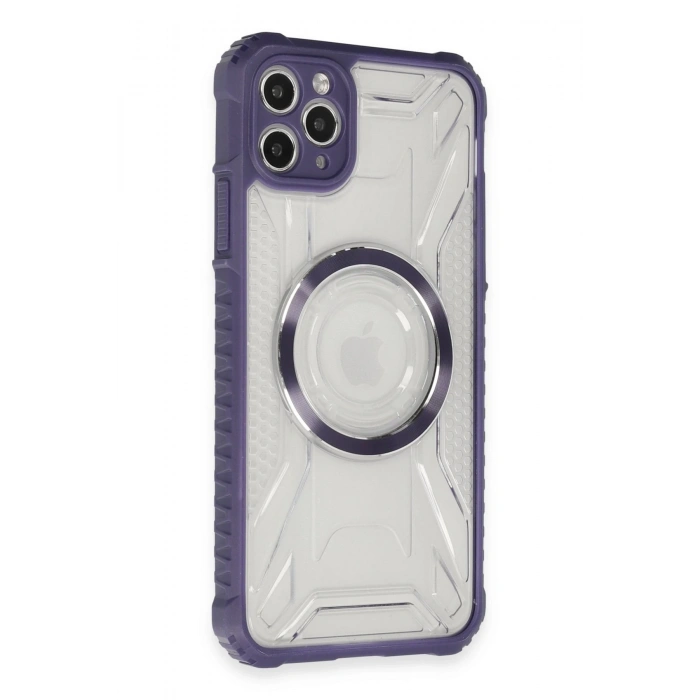 Mey İthalat®   iPhone 11 Pro Max Kılıf Prag Magneticsafe Kapak - Derin Mor
