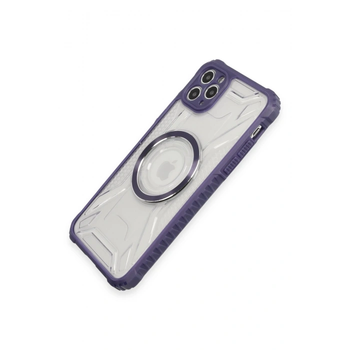 Mey İthalat®   iPhone 11 Pro Max Kılıf Prag Magneticsafe Kapak - Derin Mor