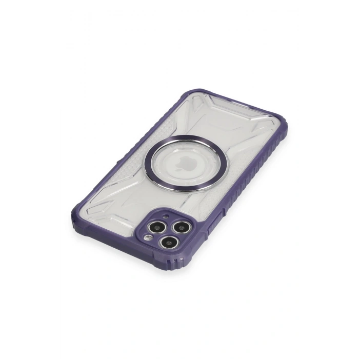 Mey İthalat®   iPhone 11 Pro Max Kılıf Prag Magneticsafe Kapak - Derin Mor