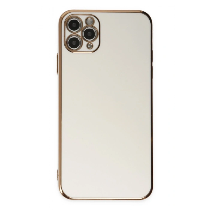 Mey İthalat®   iPhone 11 Pro Max Kılıf Volet Silikon - Beyaz