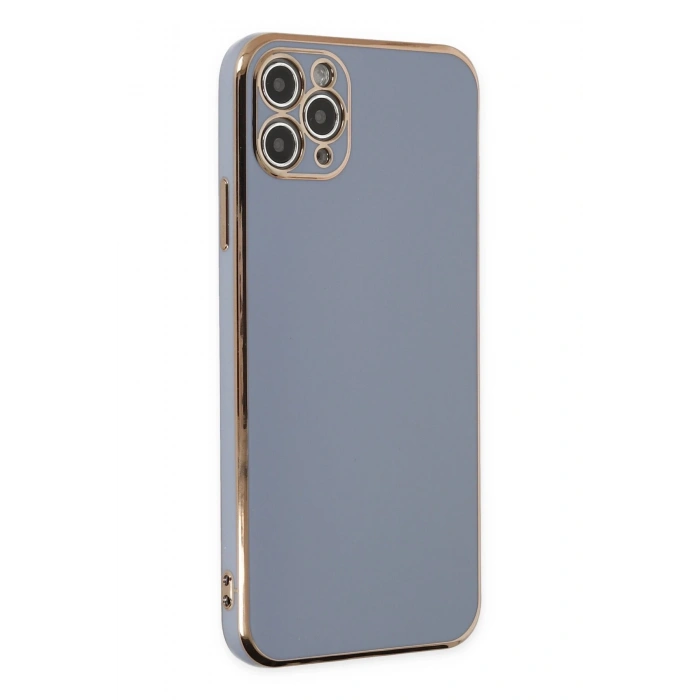 Mey İthalat®   iPhone 11 Pro Max Kılıf Volet Silikon - Mavi