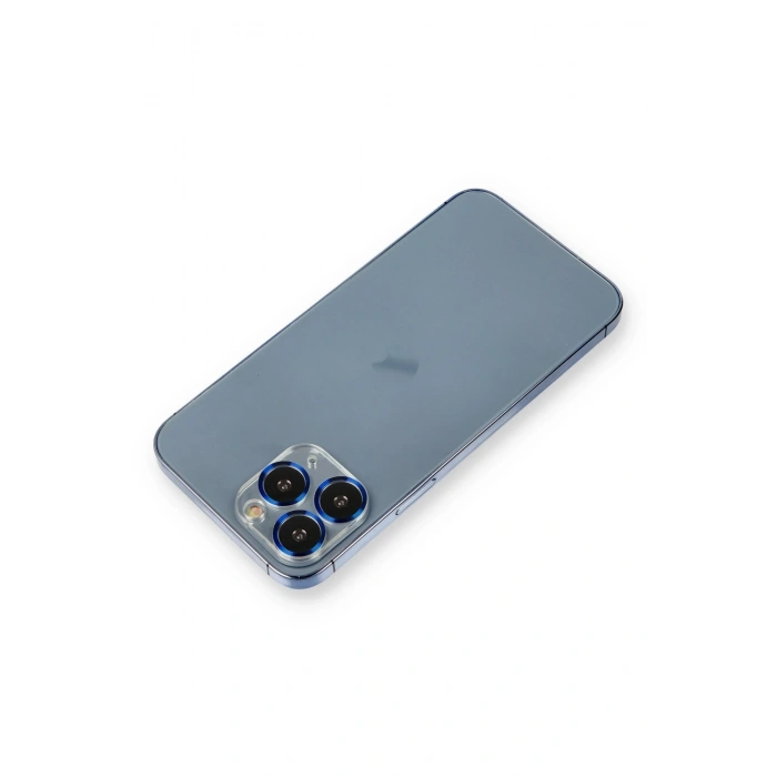 Mey İthalat®   iPhone 11 Pro Max Metal Kamera Lens Koruma Cam - Mavi