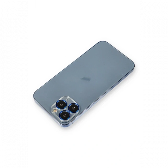 Mey İthalat®   iPhone 11 Pro Max Metal Kamera Lens Koruma Cam - Mavi
