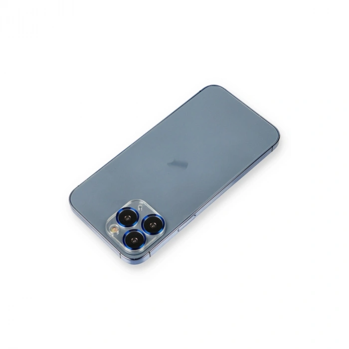 Mey İthalat®   iPhone 11 Pro Max Metal Kamera Lens Koruma Cam - Mavi