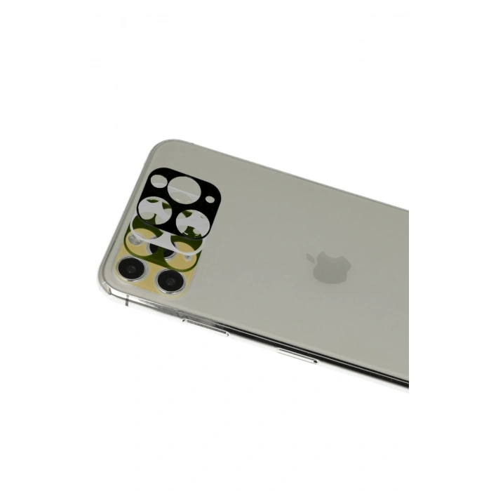 Mey İthalat®   iPhone 11 Pro Max Rainbow Kamera Lens Koruma Cam - Gold