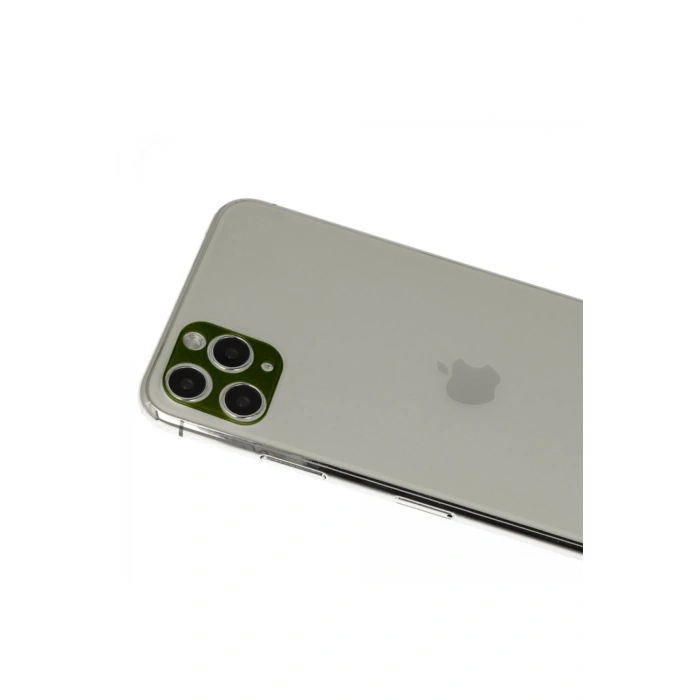 Mey İthalat®   iPhone 11 Pro Max Rainbow Kamera Lens Koruma Cam - Yeşil