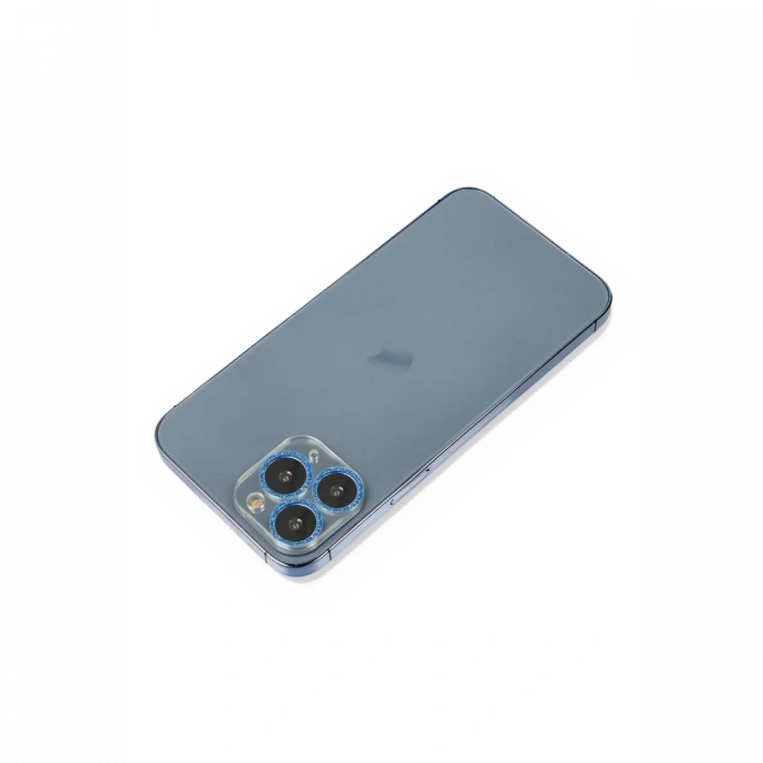 Mey İthalat®   iPhone 11 Pro Max Shine Kamera Lens Koruma Cam - Mavi