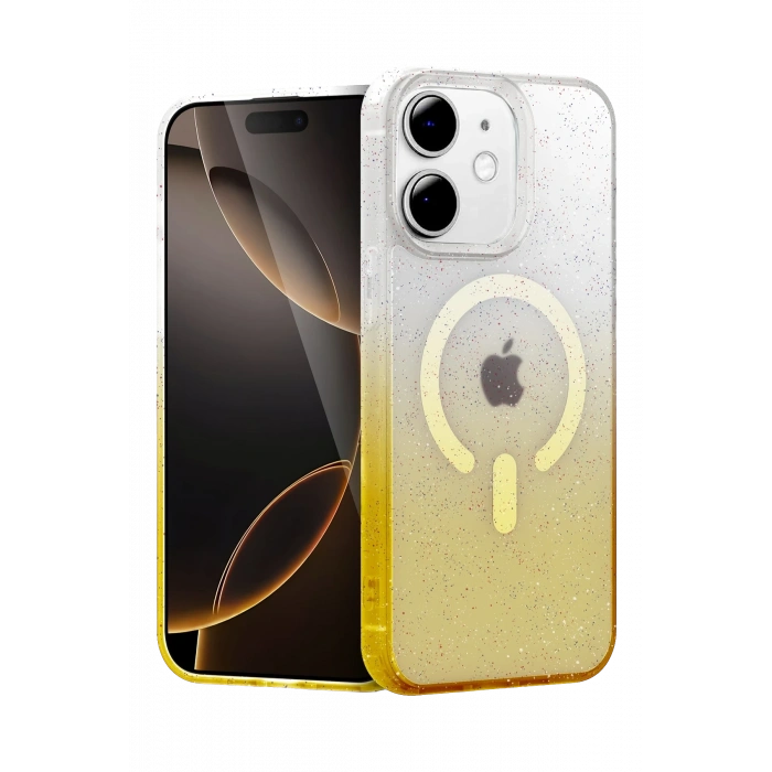 Mey İthalat®   iPhone 11 Pummel Shiny Magsafe Kapak - Gold