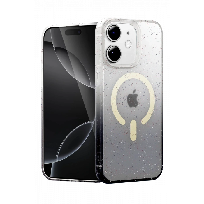 Mey İthalat®   iPhone 11 Pummel Shiny Magsafe Kapak - Siyah