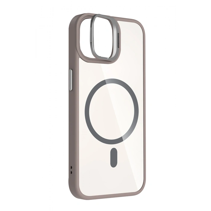 Mey İthalat®   iPhone 11 Remim Lensli Magsafe Standlı Kapak - Titan Gri