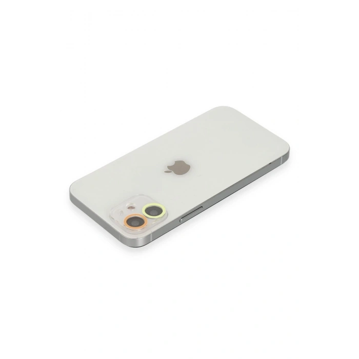 Mey İthalat®   iPhone 11 Renkli Kamera Lens Koruma Cam - Sarı-Turuncu