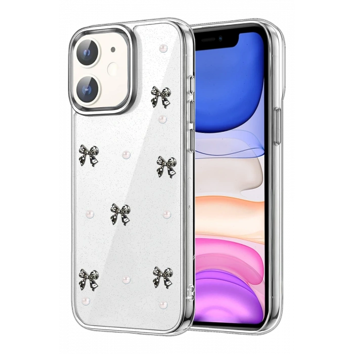 Mey İthalat®   iPhone 12 Fiyonk Desenli Kapak - Desen 8