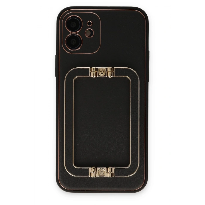 Mey İthalat®   iPhone 12 Kılıf Coco Elit Kapak - Siyah