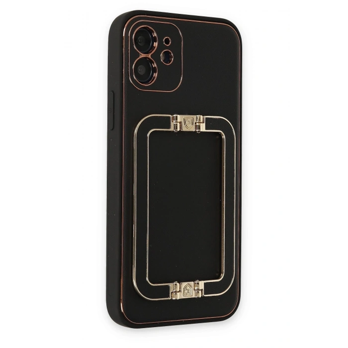 Mey İthalat®   iPhone 12 Kılıf Coco Elit Kapak - Siyah