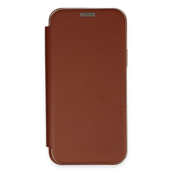 Mey İthalat®   iPhone 12 Kılıf Dolpin Kapaklı - Kahverengi