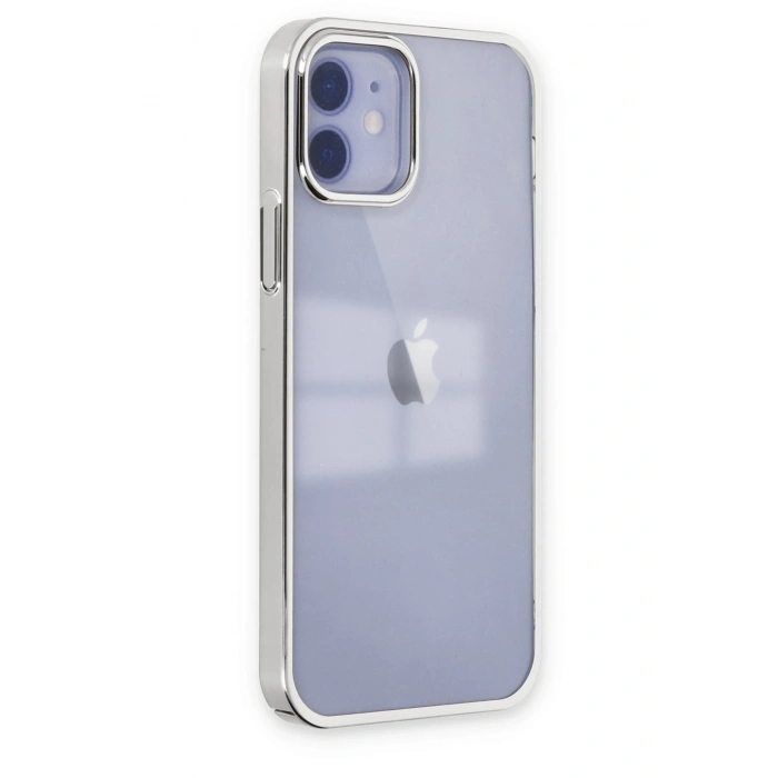 Mey İthalat®   iPhone 12 Kılıf Element Silikon - Gümüş