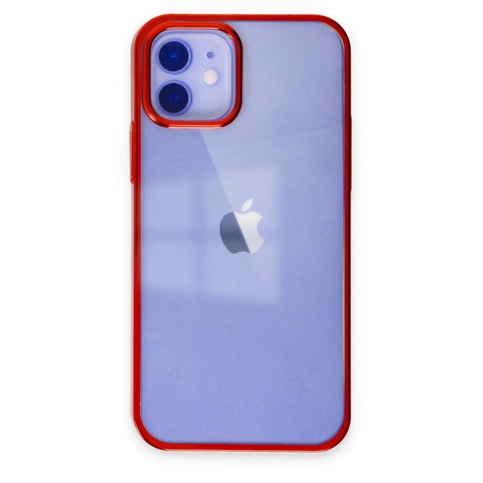 Mey İthalat®   iPhone 12 Kılıf Element Silikon - Kırmızı