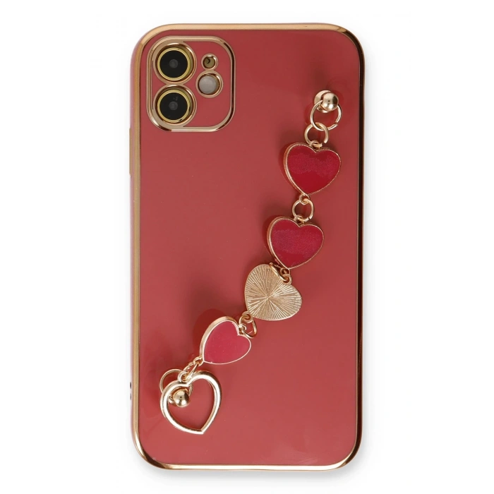 Mey İthalat®   iPhone 12 Kılıf Esila Silikon - Kırmızı