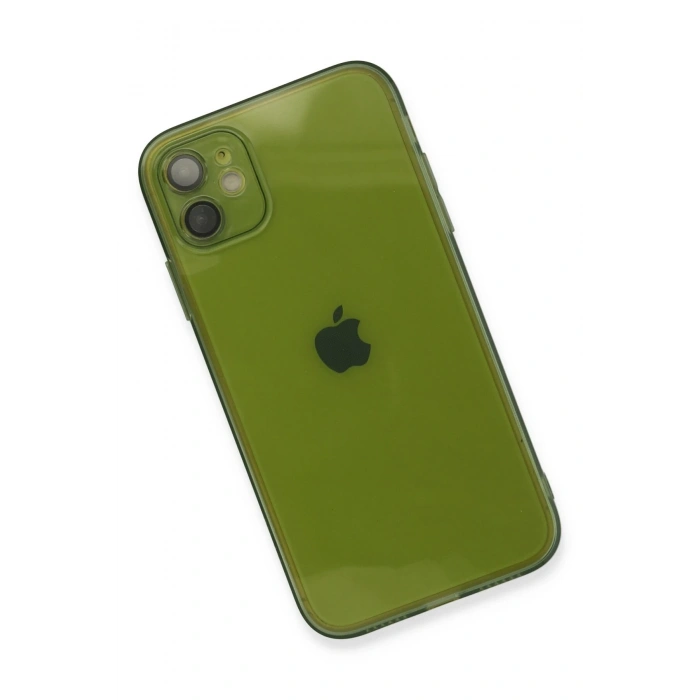 Mey İthalat®   iPhone 12 Kılıf Fly Lens Silikon - Yeşil