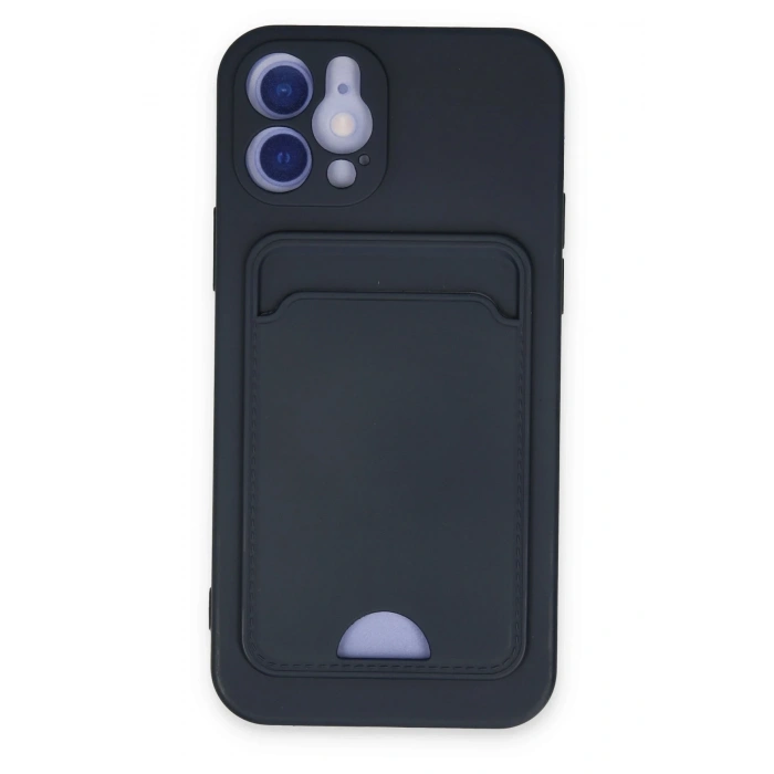 Mey İthalat®   iPhone 12 Kılıf Kelvin Kartvizitli Silikon - Lacivert