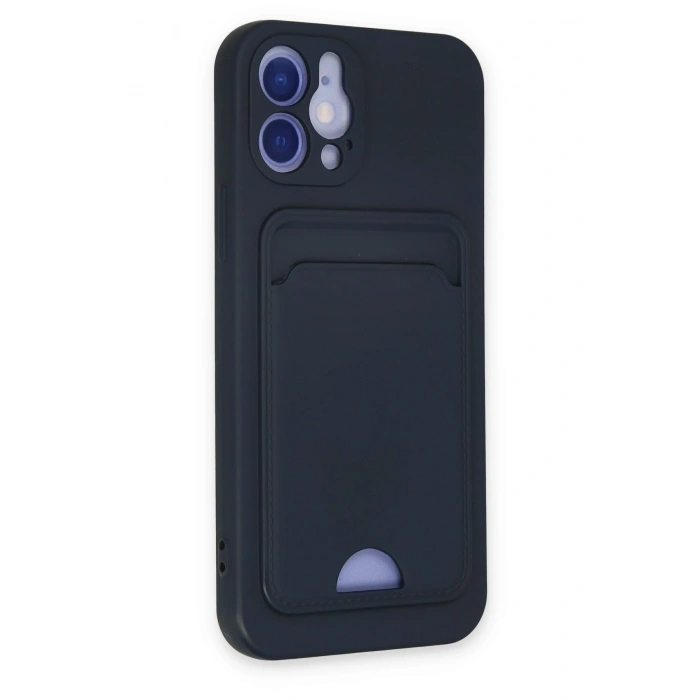 Mey İthalat®   iPhone 12 Kılıf Kelvin Kartvizitli Silikon - Lacivert